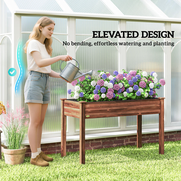 Jardinière surélevée en bois avec pieds