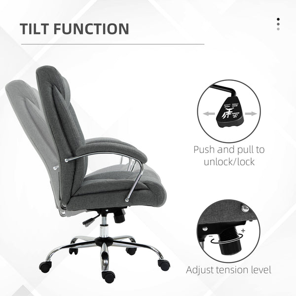 Swivel office chair with high back, grey