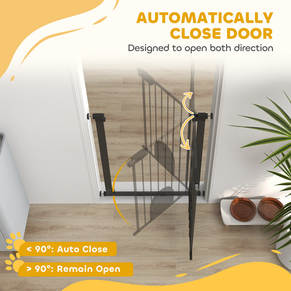 Barrière de sécurité extra large avec petite porte, noire