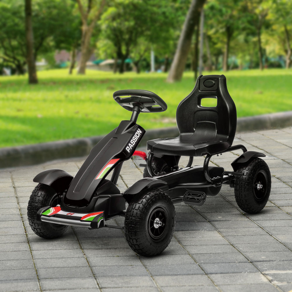 Kart à pédales pour enfants, noir