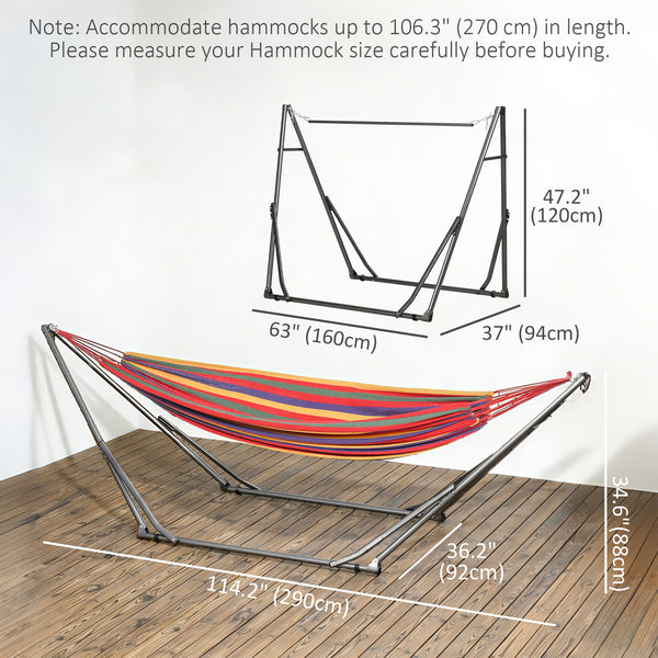 Portable Hammock Stand, 2-in-1 Hammock Net Stand and Hanging Space, Patio, Garden, Yard, Black