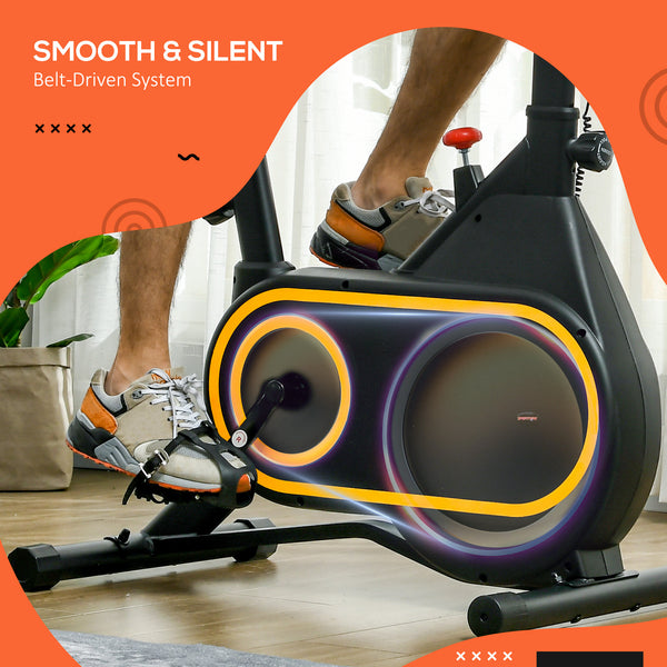 Magnetic Resistance Exercise Bike with LCD Display, Black and Yellow