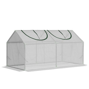 Portable mini tunnel greenhouse, white