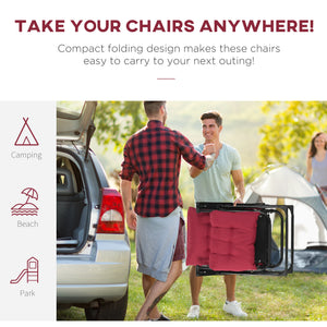 Lot de 2 chaises inclinables zéro gravité avec coussin et appui-tête, rouge vin