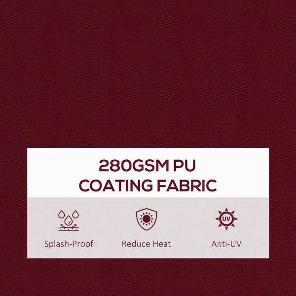 Store banne rétractable de 13 x 9,8 pieds, rouge bordeaux