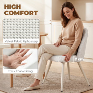 Chaises de salle à manger en velours blanc – Ensemble de 2