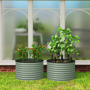 Ensemble de 2 bacs à jardin surélevés avec bordure de sécurité, vert