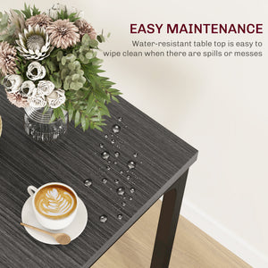 3-piece dining set for 2 with metal legs, grey wood effect