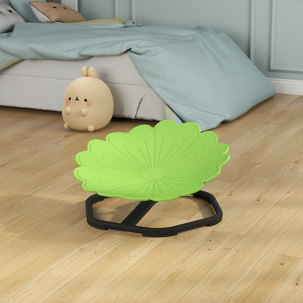 Chaise pivotante en forme de fleur pour enfants, verte