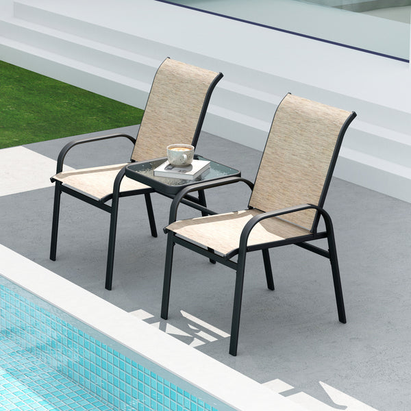 Ensemble bistro avec table en verre