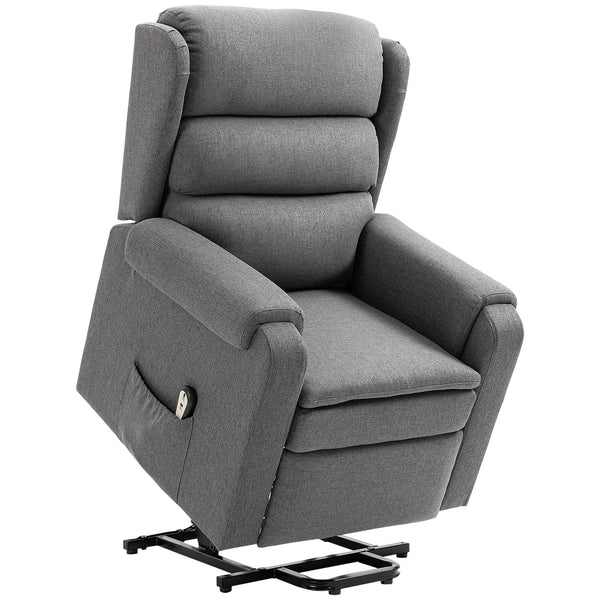 Fauteuil releveur pour personnes âgées avec repose-pieds, gris