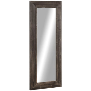 Miroir pleine longueur style farmhouse, marron foncé