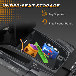 Licensed Maserati GT2 Ride-On Car with Storage, Music, Horn &amp; Footrest for Toddlers 18-60 Months, Grey