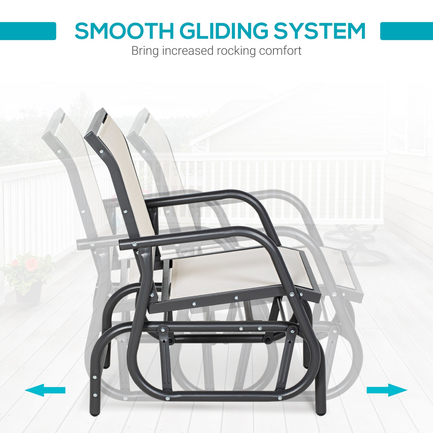 Fauteuil de jardin Outsunny avec assise et dossier en tissu maillé respirant, cadre en métal et accoudoirs, couleur crème