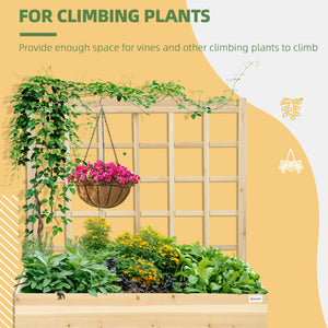 Jardinière surélevée en bois avec treillis pour plantes grimpantes