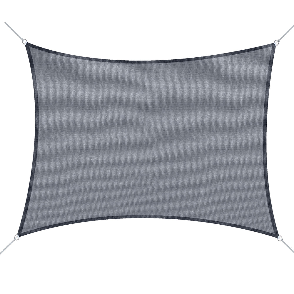 Voile d’ombrage carré gris 3,6 mètres pour terrasse ou jardin, tissu résistant aux UV, avec sac de transport