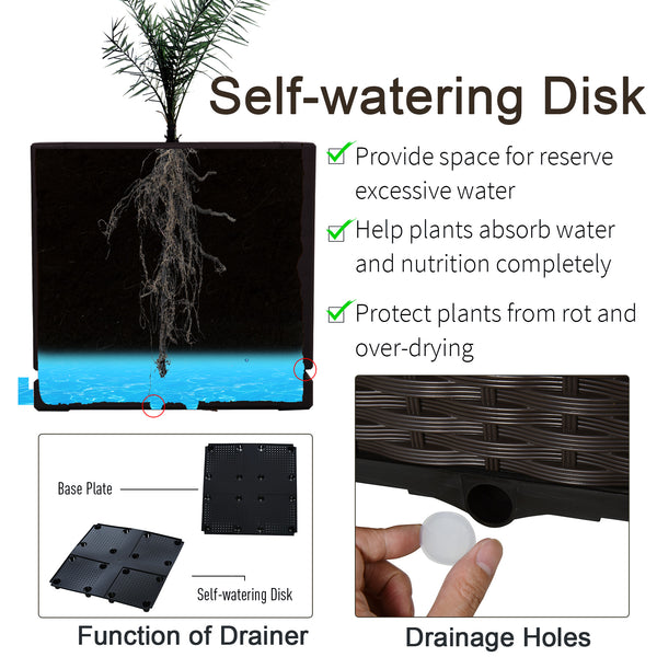 Potager surélevé en PP, marron