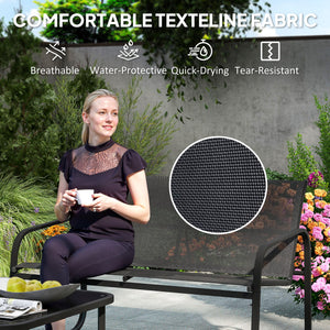 Ensemble de mobilier de patio 4 pièces comprenant 2 causeuses, 2 fauteuils et une table à plateau en verre, noir