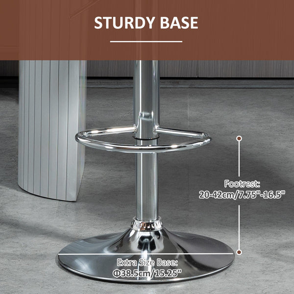 Lot de 2 tabourets de bar pivotants à hauteur réglable avec repose-pieds, marron