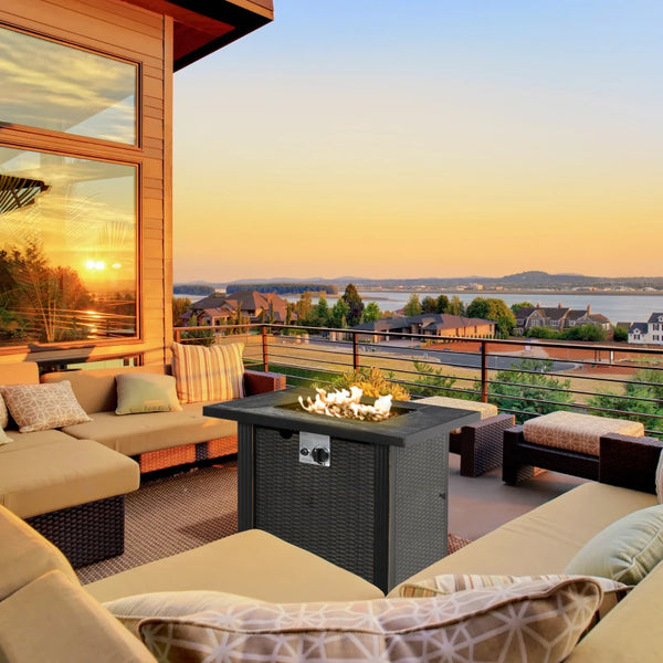 Table foyer au gaz de 50 000 BTU en osier