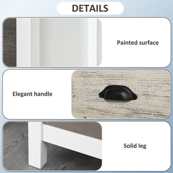 Table d'appoint avec 3 tiroirs, blanc