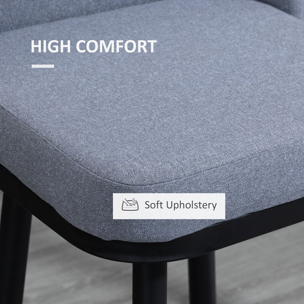 Ensemble de 2 tabourets de bar extra pivotants à 360° au design moderne avec repose-pieds et pieds en acier, gris clair