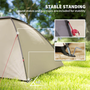 Tente de camping avec tapis de sol intégré et crochet