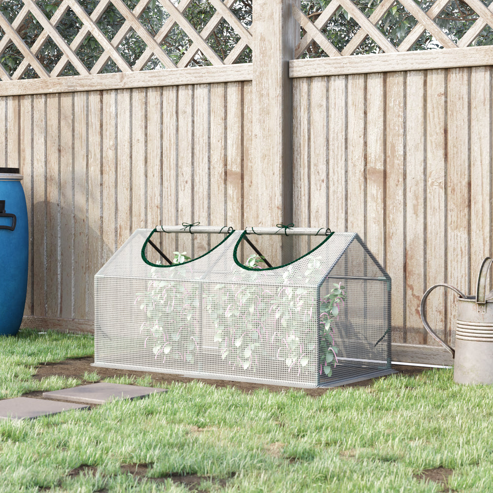 Mini serre tunnel portable, blanche