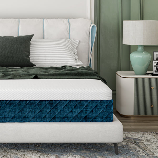 Matelas en mousse à mémoire avec housse en tissu jacquard