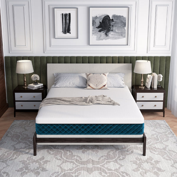 Matelas en mousse à mémoire avec housse en tissu jacquard