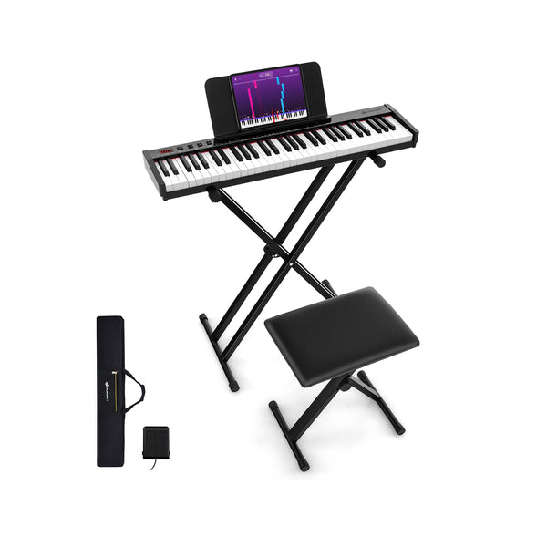 Ensemble complet de piano numérique portable à 61 touches avec support et tabouret