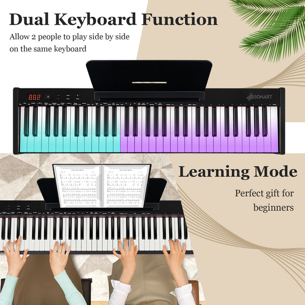 Ensemble complet de piano numérique portable à 61 touches avec support et tabouret