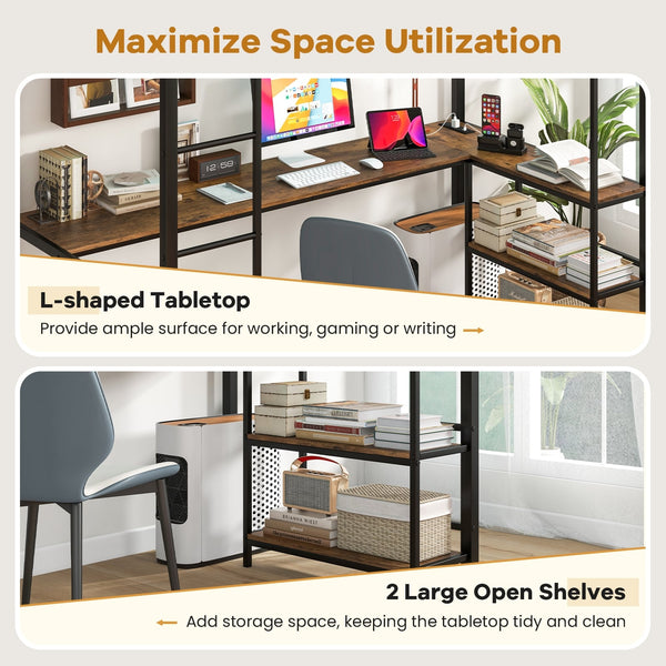 Lit mezzanine simple surélevé avec bureau et 2 étagères de rangement