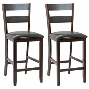 Lot de 2 tabourets de bar rembourrés avec revêtement en cuir PU