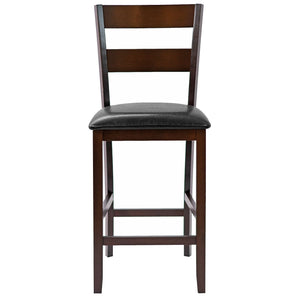 Lot de 2 tabourets de bar rembourrés avec revêtement en cuir PU