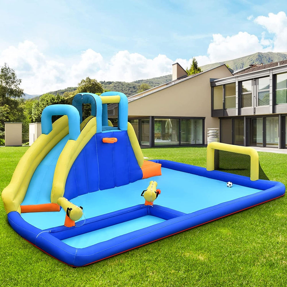 Toboggans aquatiques gonflables 6 en 1 avec souffleur pour enfants