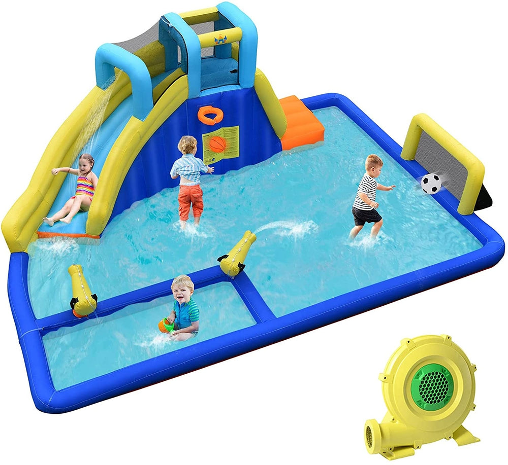 Toboggans aquatiques gonflables 6 en 1 avec souffleur pour enfants
