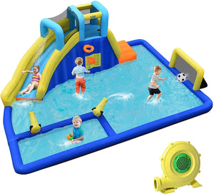Toboggans aquatiques gonflables 6 en 1 avec souffleur pour enfants