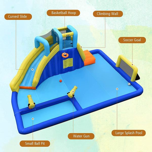 Toboggans aquatiques gonflables 6 en 1 avec souffleur pour enfants