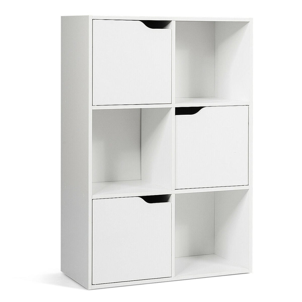 6-cube wooden storage shelves