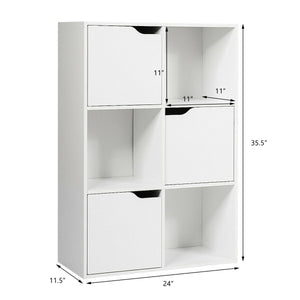 Étagères de rangement en bois à 6 cubes