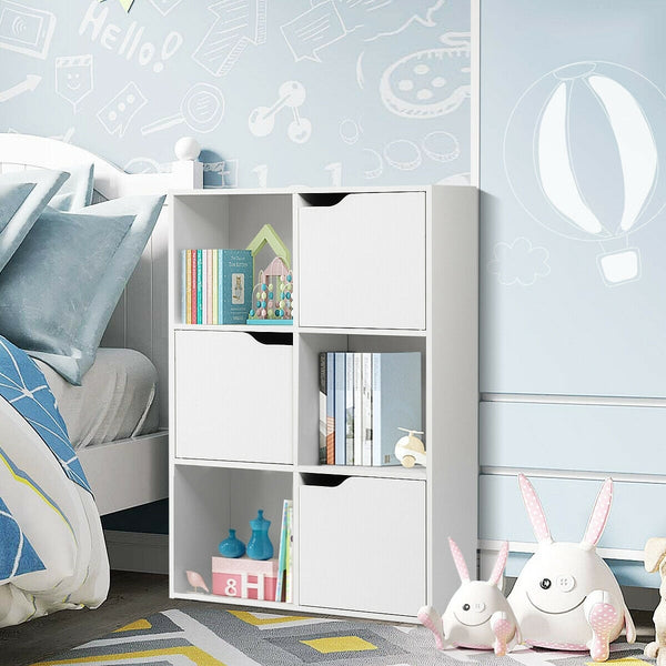 Étagères de rangement en bois à 6 cubes