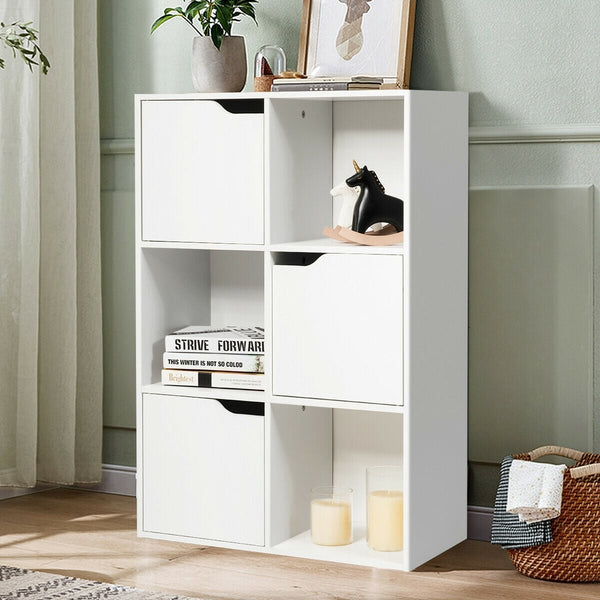 Étagères de rangement en bois à 6 cubes