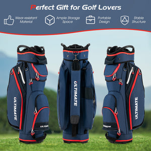 9.5-inch golf bag with 14 compartments and top organizer - Navy Blue 