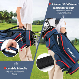 9.5-inch golf bag with 14 compartments and top organizer - Navy Blue 