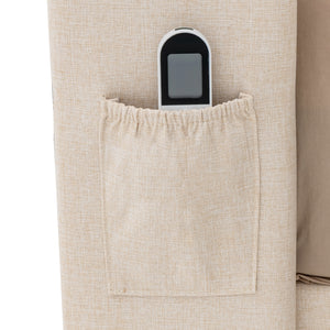 Double size upholstered bed frame with geometric wing headboard - Double size