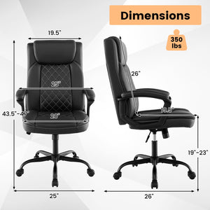 Chaise de bureau ergonomique noire à dossier haut avec appui-tête rembourré
