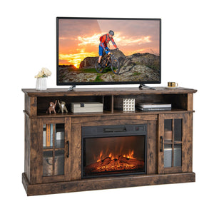 Meuble TV avec cheminée électrique 1400 W - Noir