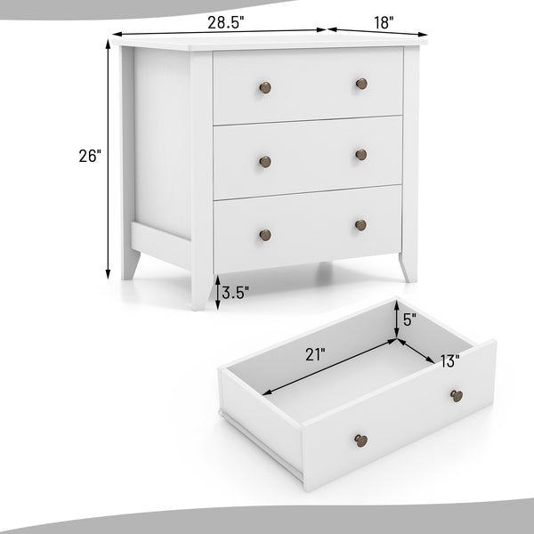 Commode à 3 tiroirs avec table de chevet