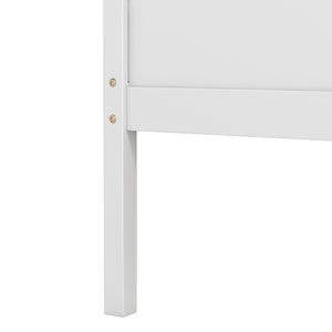 Bed with 2 storage drawers and roof and fence rails - White